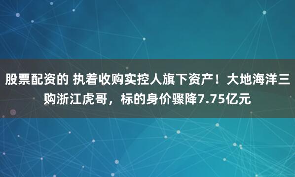 股票配资的 执着收购实控人旗下资产！大地海洋三购浙江虎哥，标的身价骤降7.75亿元