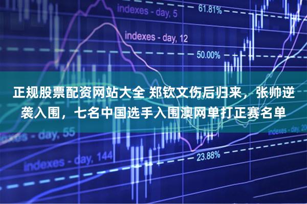 正规股票配资网站大全 郑钦文伤后归来，张帅逆袭入围，七名中国选手入围澳网单打正赛名单